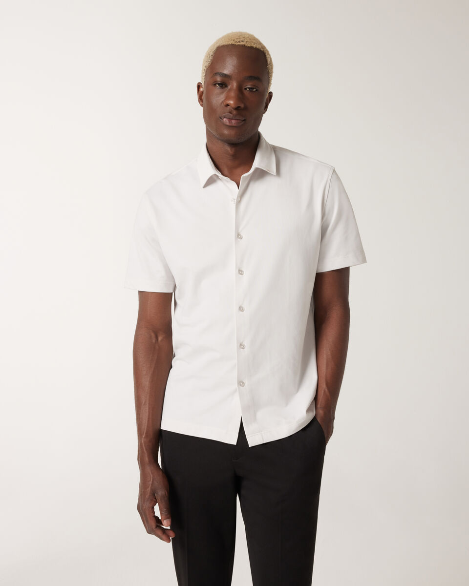 Travel Pique Short Sleeve Shirt, Natural, hi-res